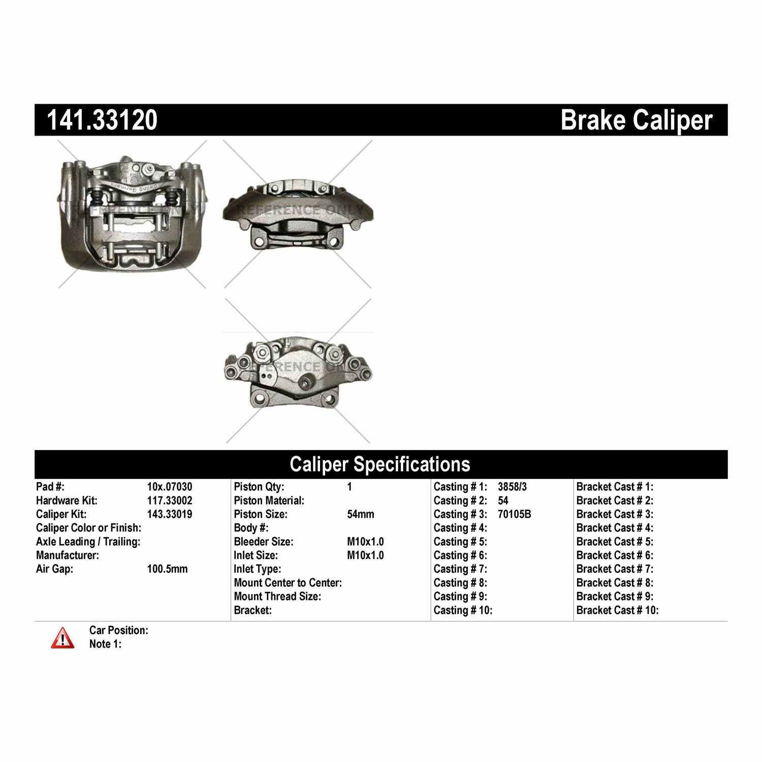 Stoptech Centric 92-97 Volkswagen EuroVan Semi-Loaded Brake Caliper - Front Left 141.33120