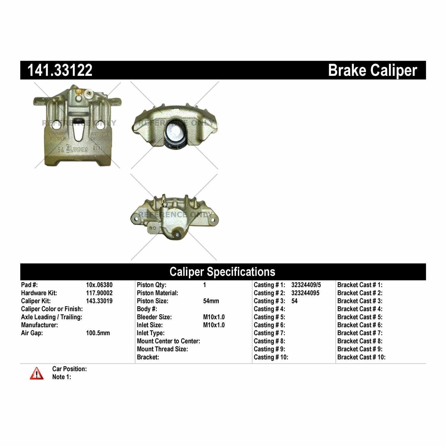 Stoptech Centric 92-97 Volkswagen EuroVan / 1999 Volkswagen EuroVan Semi-Loaded Brake Caliper - Front Left 141.33122