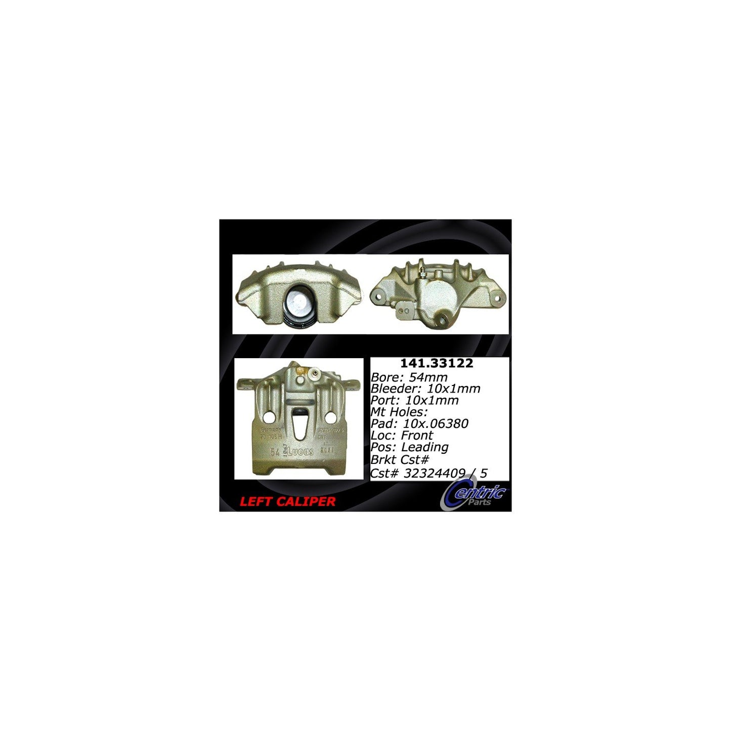 Stoptech Centric 92-97 Volkswagen EuroVan / 1999 Volkswagen EuroVan Semi-Loaded Brake Caliper - Front Left 141.33122