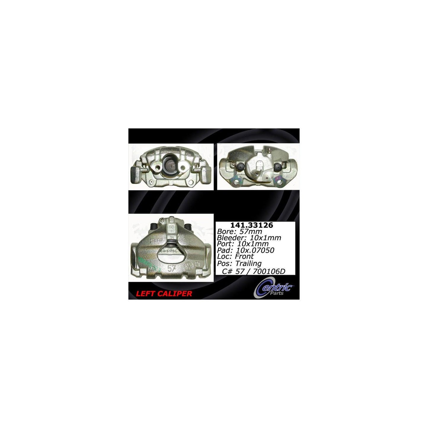 Stoptech Centric 96-97 Volkswagen EuroVan Semi-Loaded Brake Caliper - Front Left 141.33126