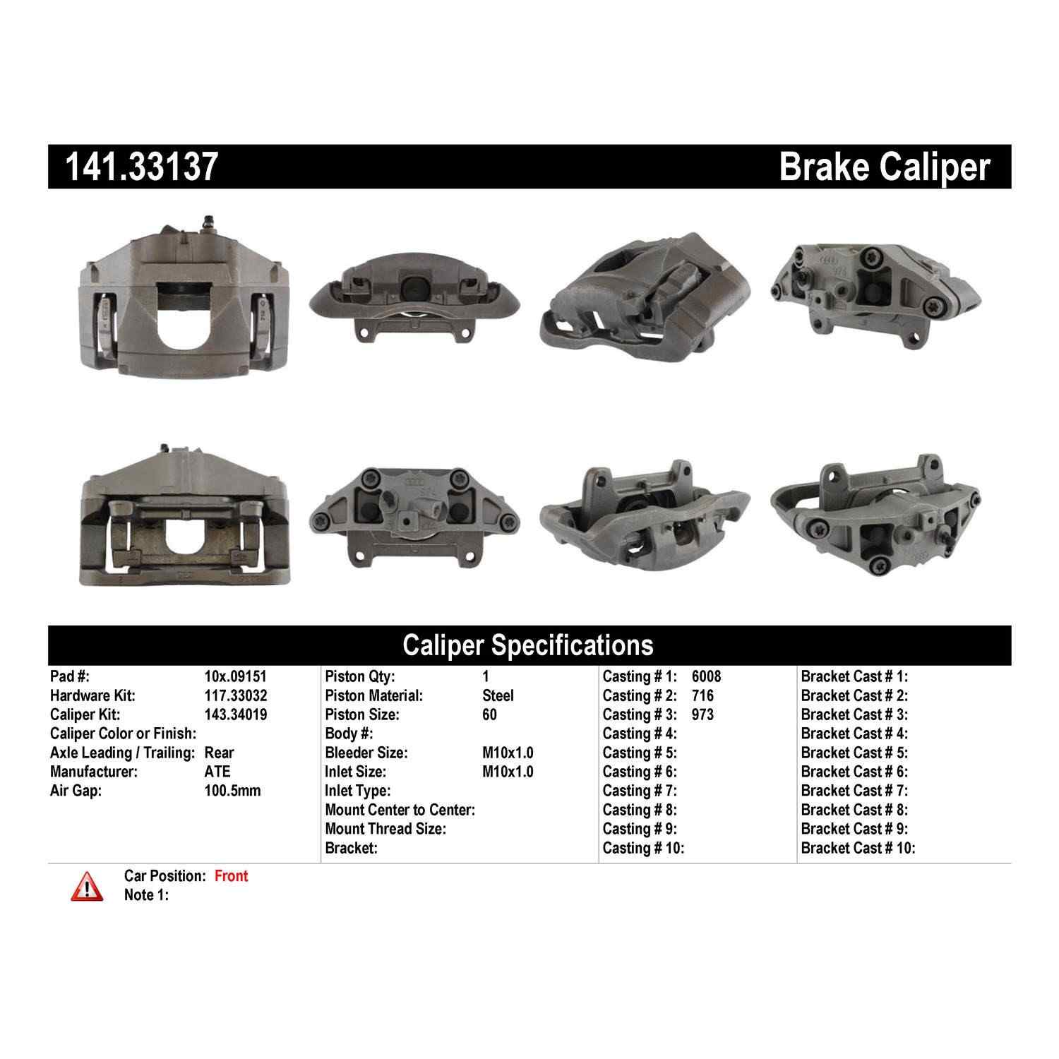 Stoptech Centric 07-09 Audi A4 / A4 Quattro Semi-Loaded Brake Caliper - Front Right 141.33137