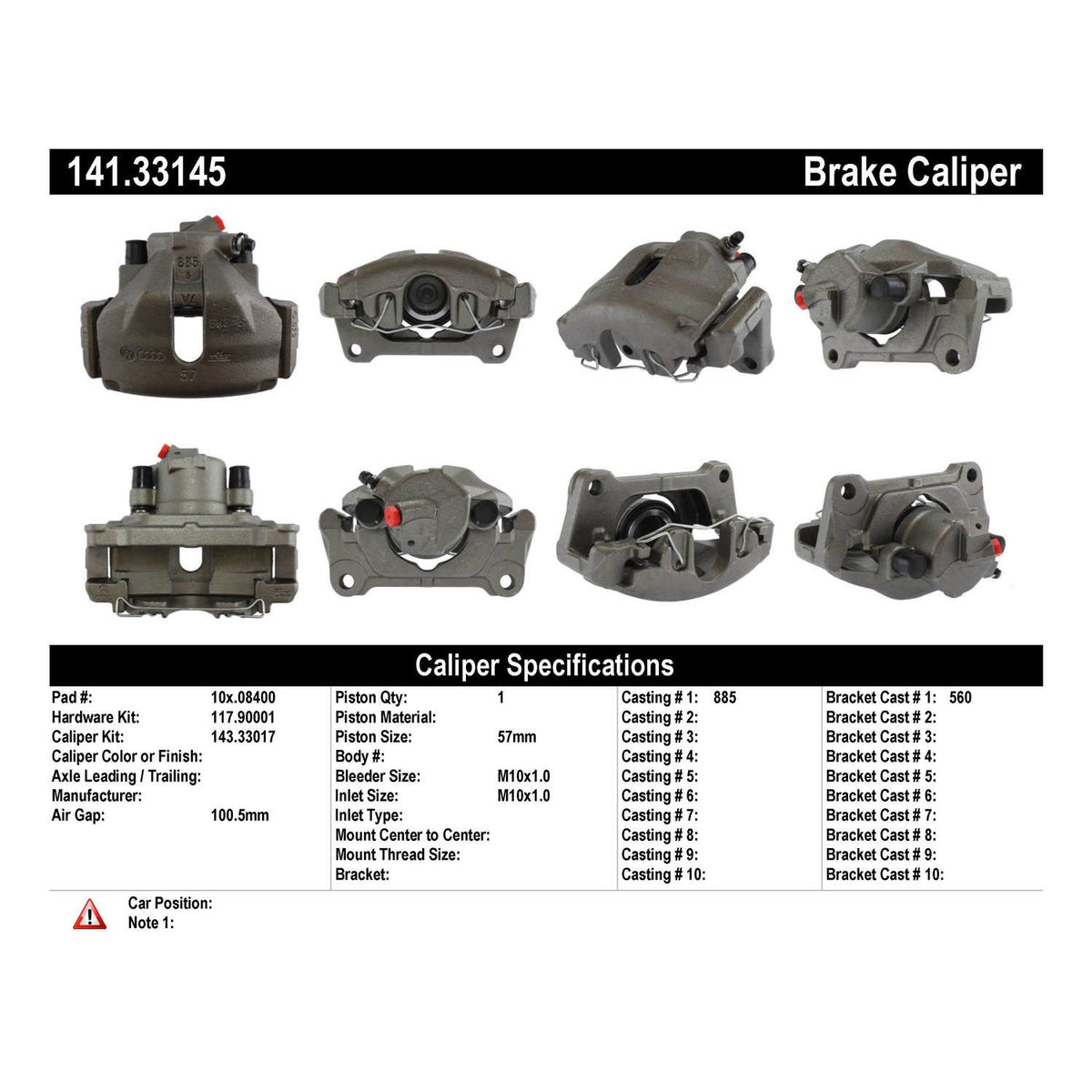 Centric Parts Semi-Loaded Brake Caliper 141.33145