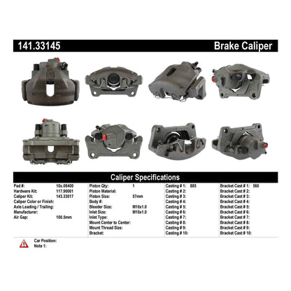 Centric Parts Semi-Loaded Brake Caliper 141.33145
