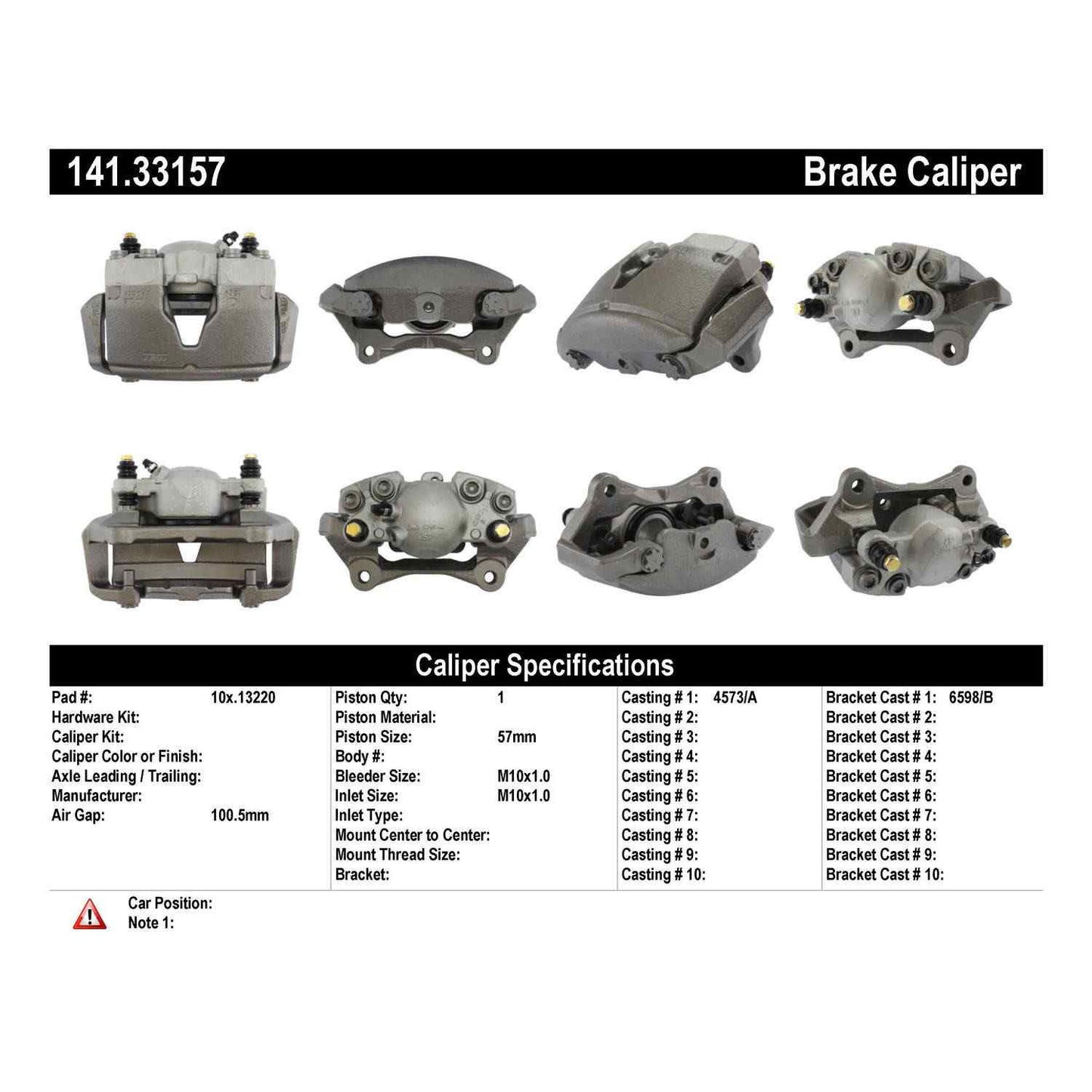 Centric Parts Disc Brake Caliper Semi-Loaded with anti-corrosion finish for 2009-2016 Audi A4 allroad Quattro 141.33157