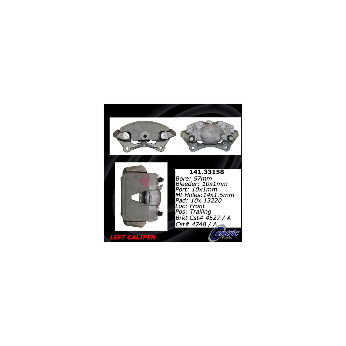 Stoptech Centric Semi-Loaded Brake Caliper - Front Left 141.33158