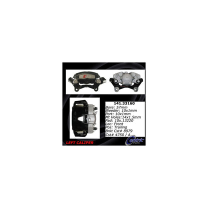 Centric Parts Disc Brake Caliper Semi-Loaded with anti-corrosion finish for 2010-2011 Audi S4 2008-2011 Audi S5 141.33160