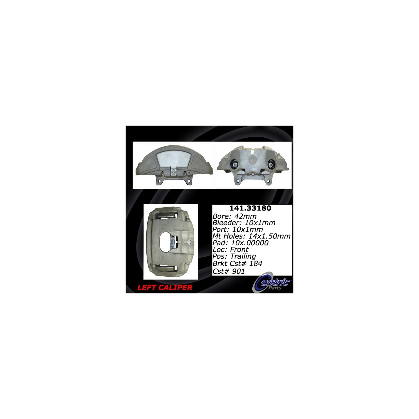Centric Parts Disc Brake Caliper Semi-Loaded with Anti-Corrosion Finish for 2018-2017 Audi A6, 2019-2012 Audi A6 Quattro, 2017-2016 Audi A7, 2018-2012 Audi A7 Quattro, 2015-2013 Audi A8 Quattro, 2016-2015 Audi S7 141.33180