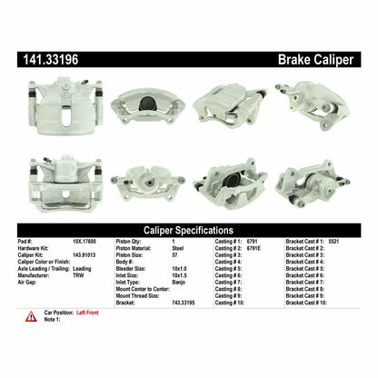Centric Parts Semi-Loaded Brake Caliper 141.33196
