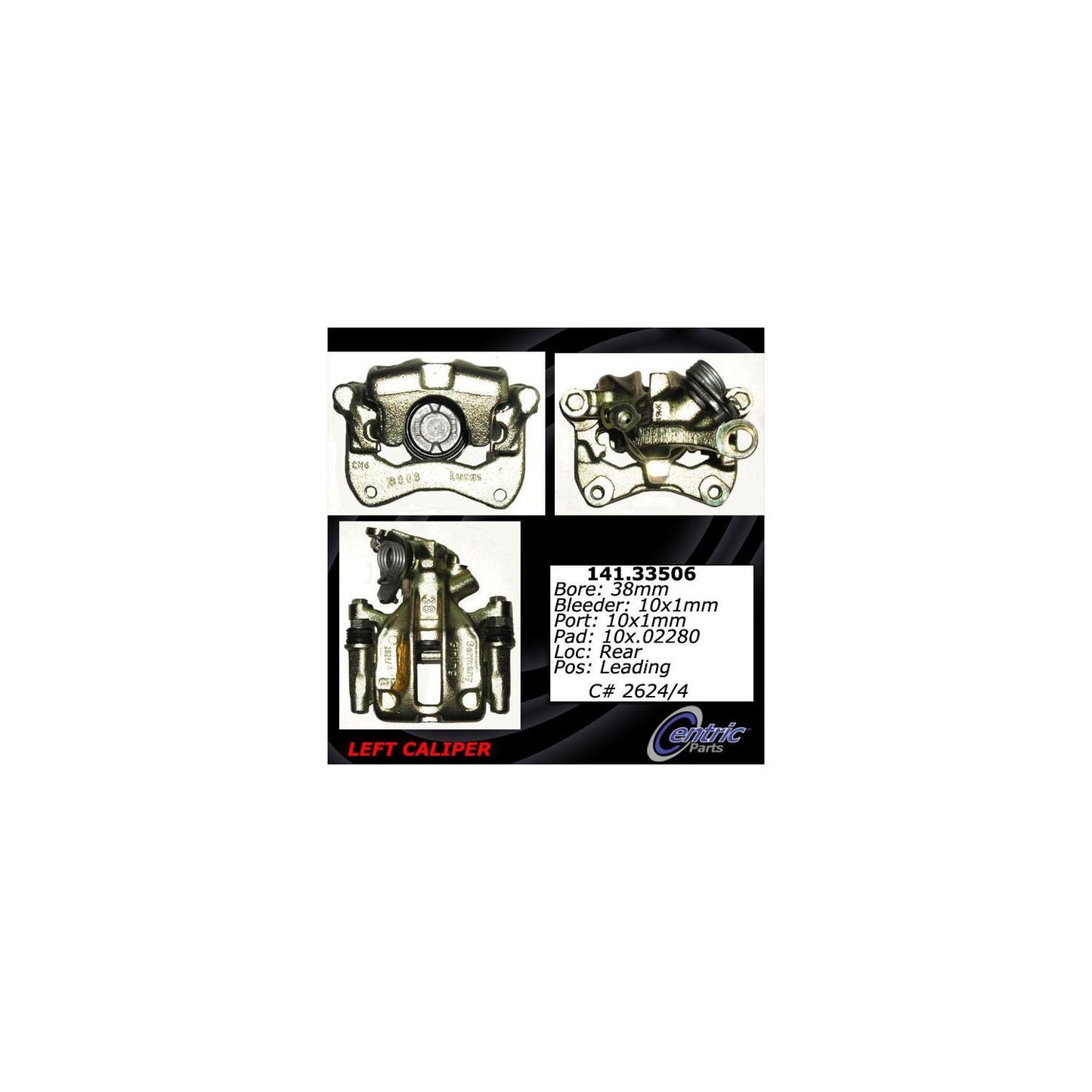 Centric Parts Disc Brake Caliper Semi-Loaded for Audi Quattro 1988-1999 141.33506