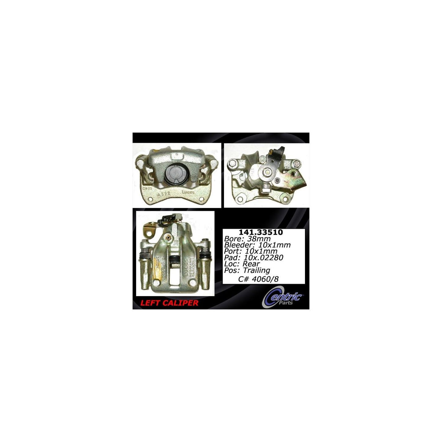 Stoptech Centric Semi-Loaded Brake Caliper - Rear Left 141.33510