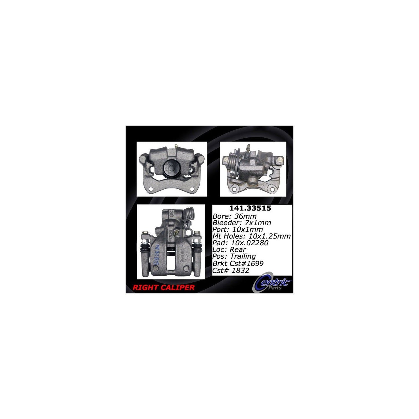 Centric Parts Disc Brake Caliper Semi-Loaded for 1984-1992 Audi 80/90/5000 Coupe 141.33515
