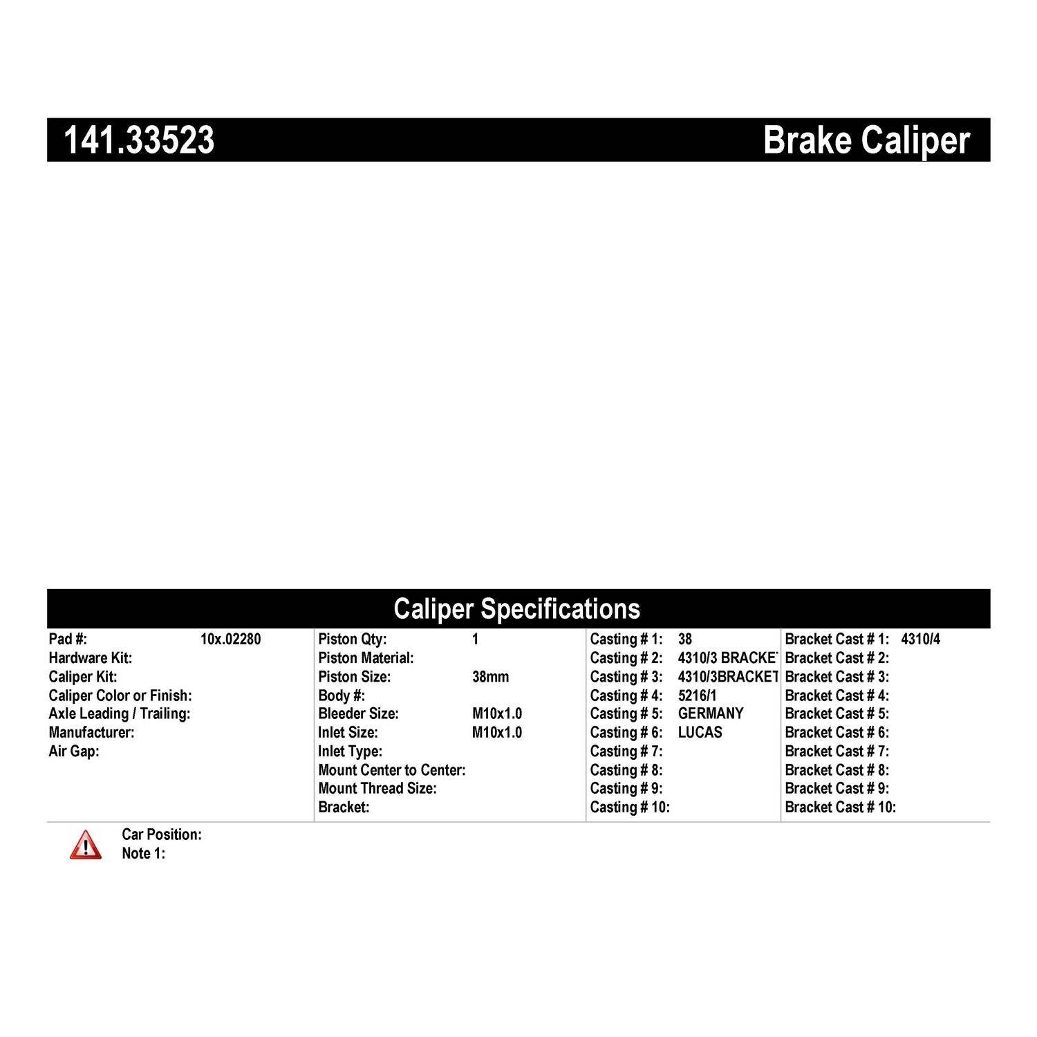 Stoptech Centric 96-97 Audi A4 Semi-Loaded Brake Caliper - Rear Right 141.33523