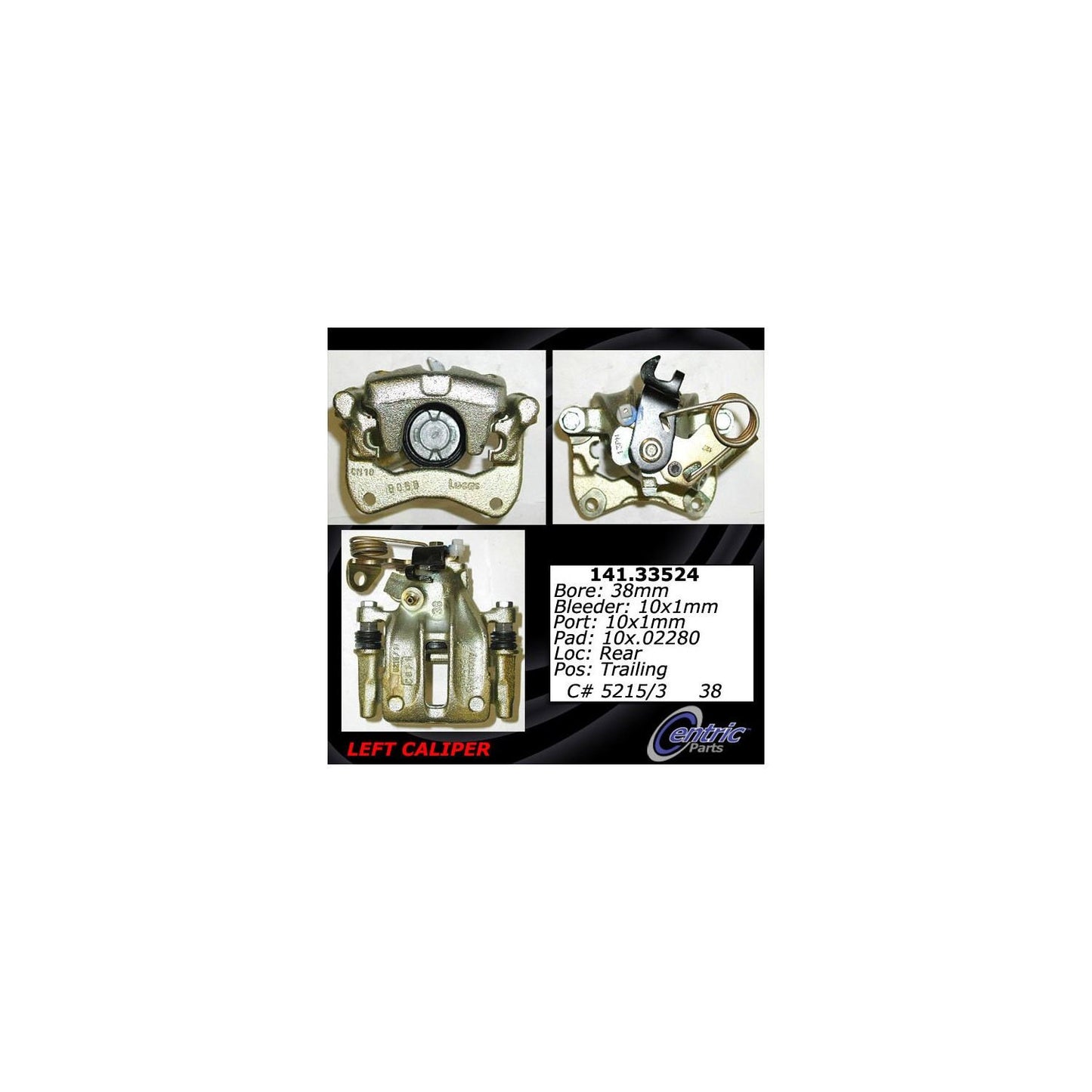 Stoptech Centric 96-97 Audi A4 Semi-Loaded Brake Caliper - Rear Left 141.33524