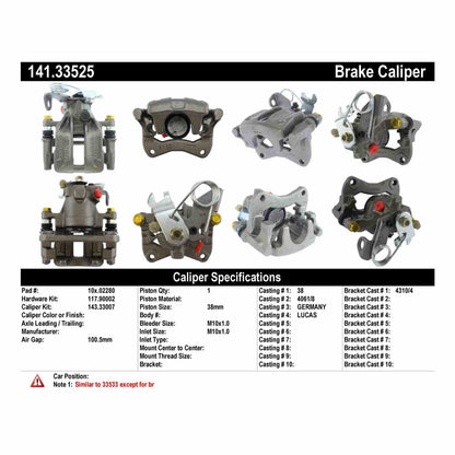 Stoptech Centric Semi-Loaded Brake Caliper - Rear Right 141.33525