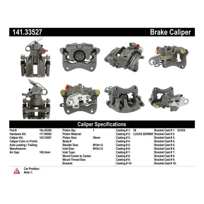 Stoptech Centric 2000 Audi A8 / 97-00 A8 Quattro Semi-Loaded Brake Caliper - Rear Right 141.33527