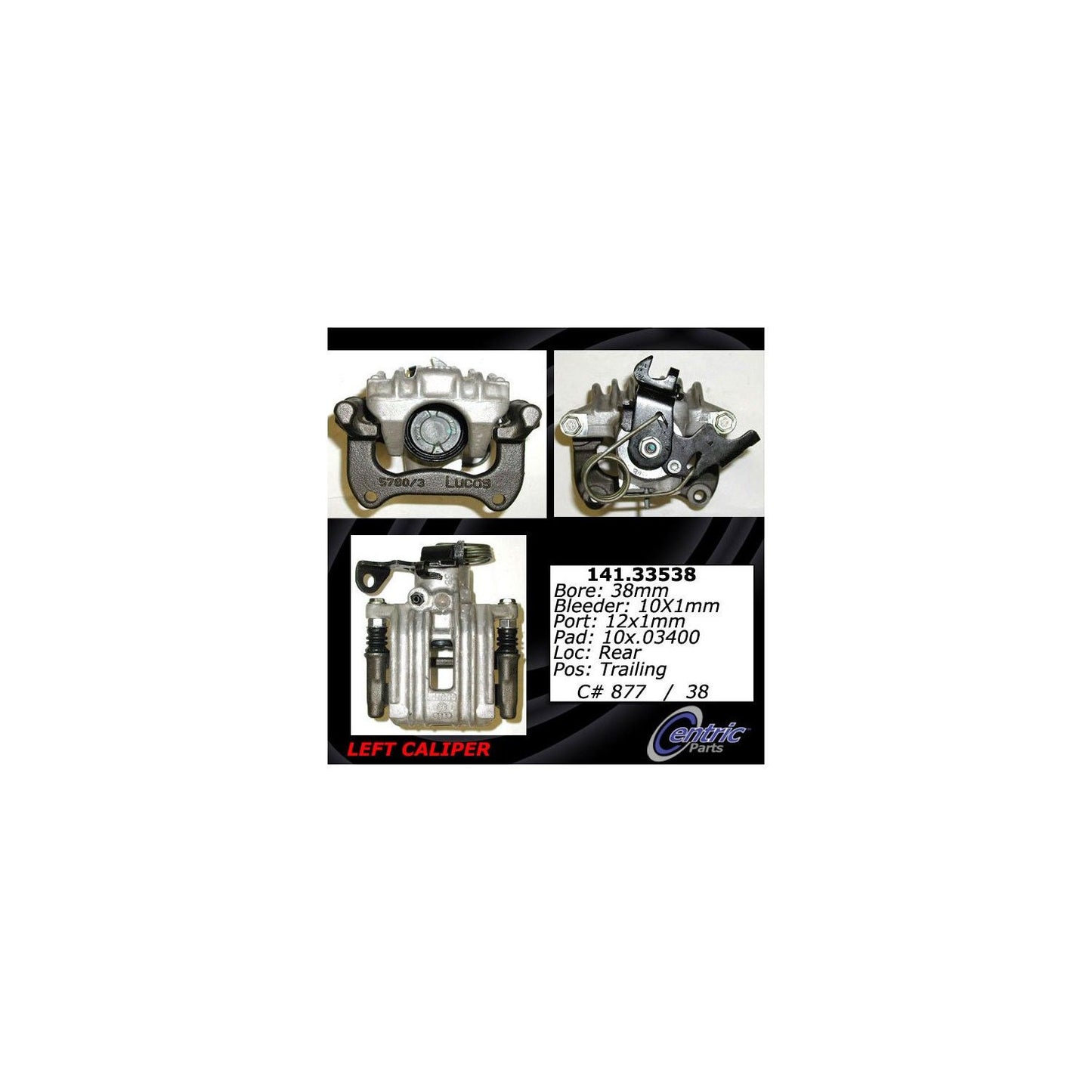 Centric Parts Disc Brake Caliper Semi-Loaded with Anti-Corrosion Finish for 2001-1997 Audi A4 2004-1998 A6 2005-1998 VW Passat 141.33538