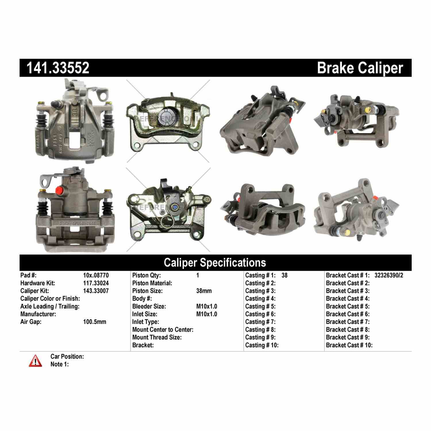 Stoptech Centric 99-03 Volkswagen EuroVan Semi-Loaded Brake Caliper - Rear Left 141.33552