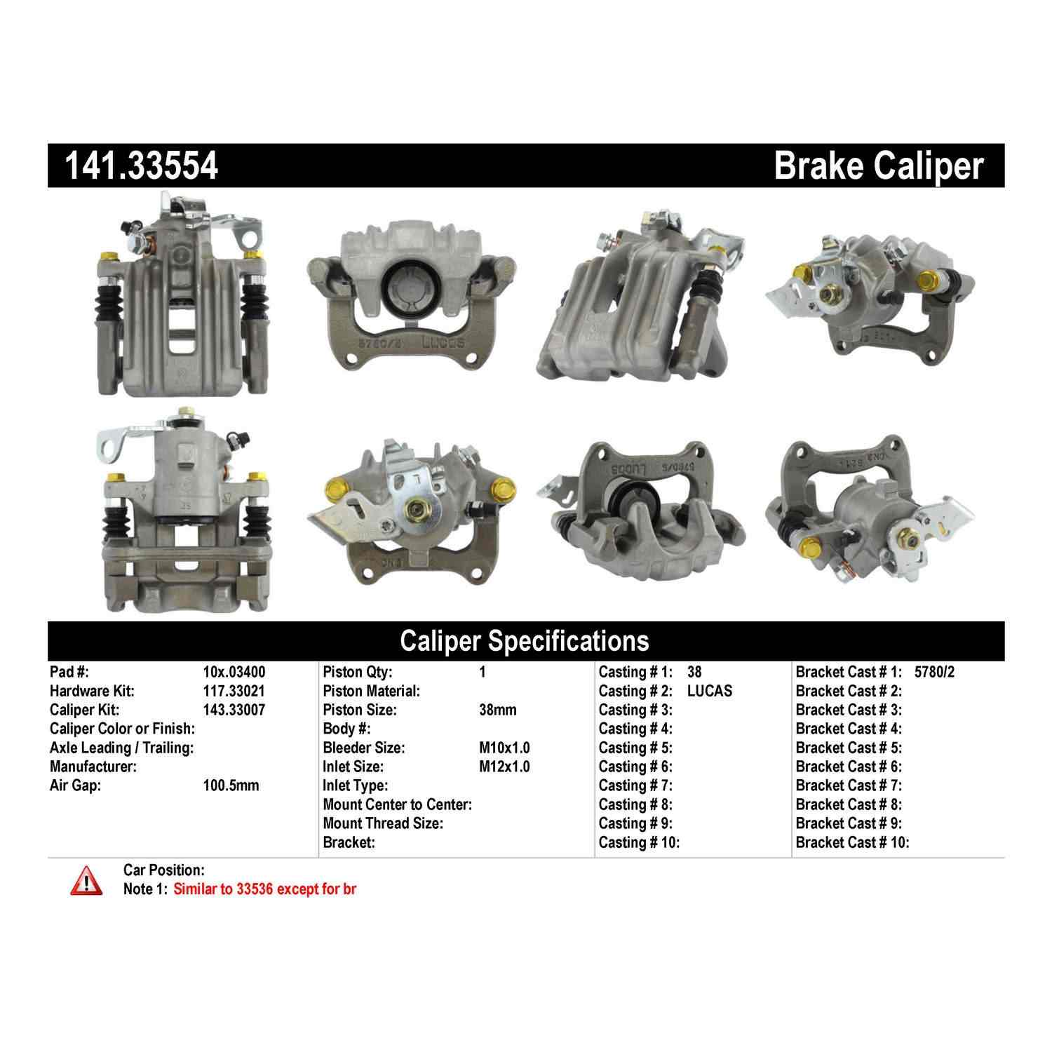 Stoptech Centric 99-02 Volkswagen Cabrio Semi-Loaded Brake Caliper - Rear Left 141.33554