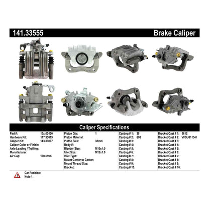 Centric Parts Semi-Loaded Brake Caliper 141.33555