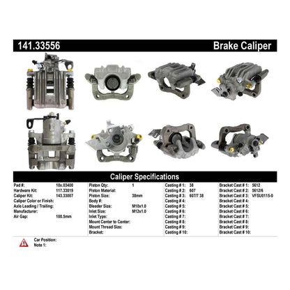 Centric Parts Disc Brake Caliper Semi-Loaded with anti-corrosion finish for 2000-2006 Audi TT, 1999-2005 Volkswagen Beetle, 2011-2007 Beetle Cabrio, 2006-1999 Golf, 2009-2007 Golf City 141.33556