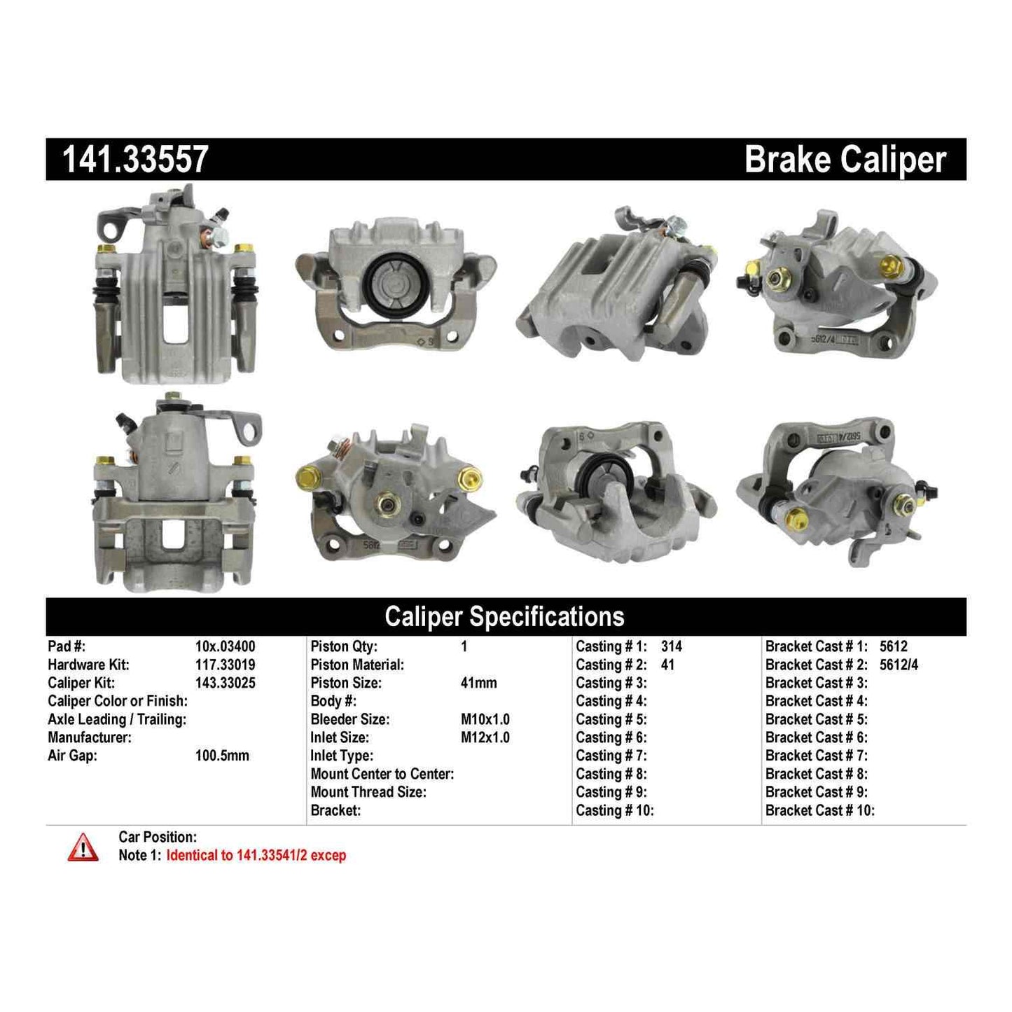 Stoptech Centric Semi-Loaded Brake Caliper - Rear Right 141.33557