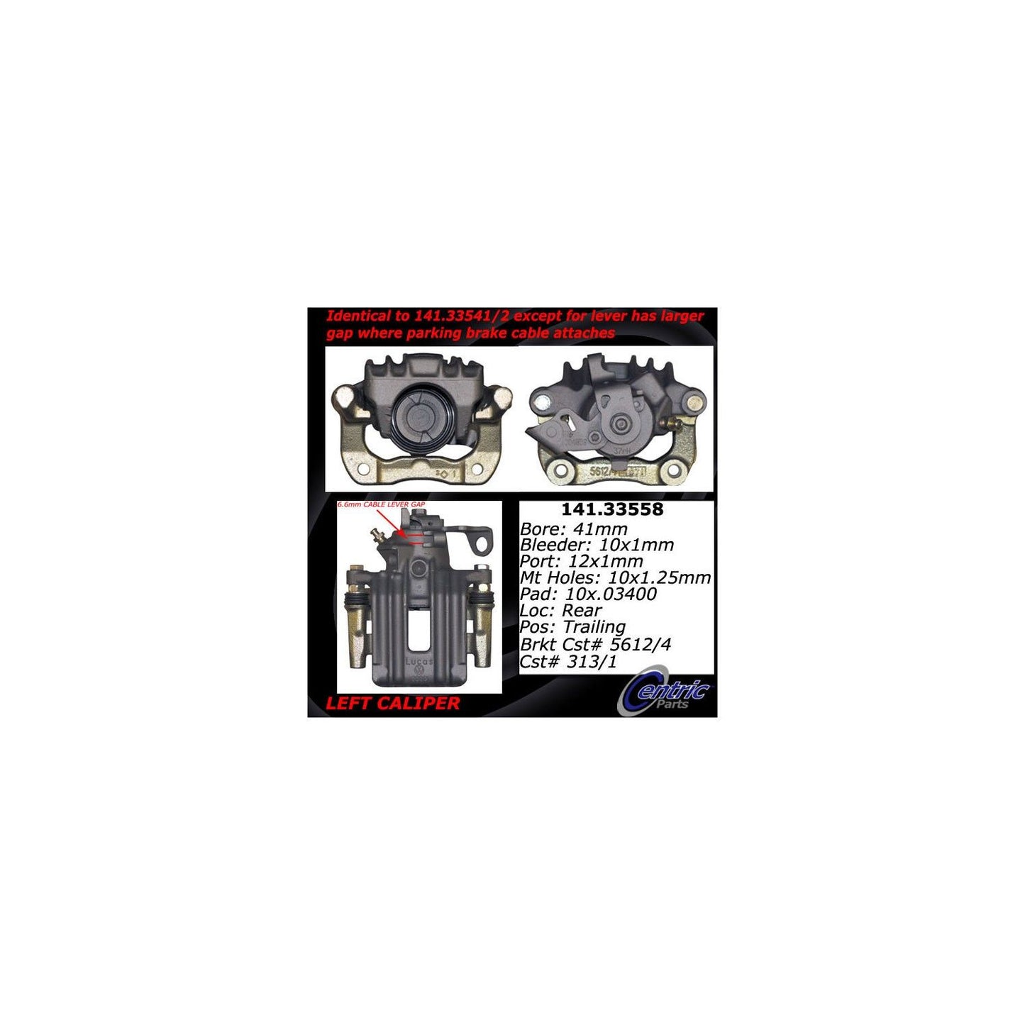 Centric Parts Disc Brake Caliper Semi-Loaded with Anti-Corrosion Finish for 2000-2006 Audi TT Quattro and 1999-2005 Volkswagen Jetta 141.33558