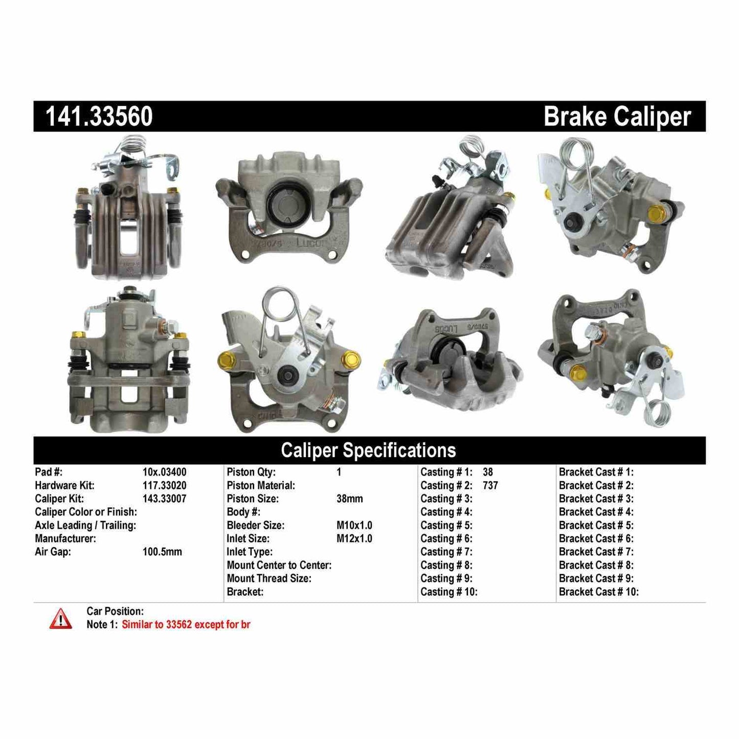 Centric Parts Disc Brake Caliper Semi-Loaded with anti-corrosion finish for 2002-2006 Audi A4 141.33560