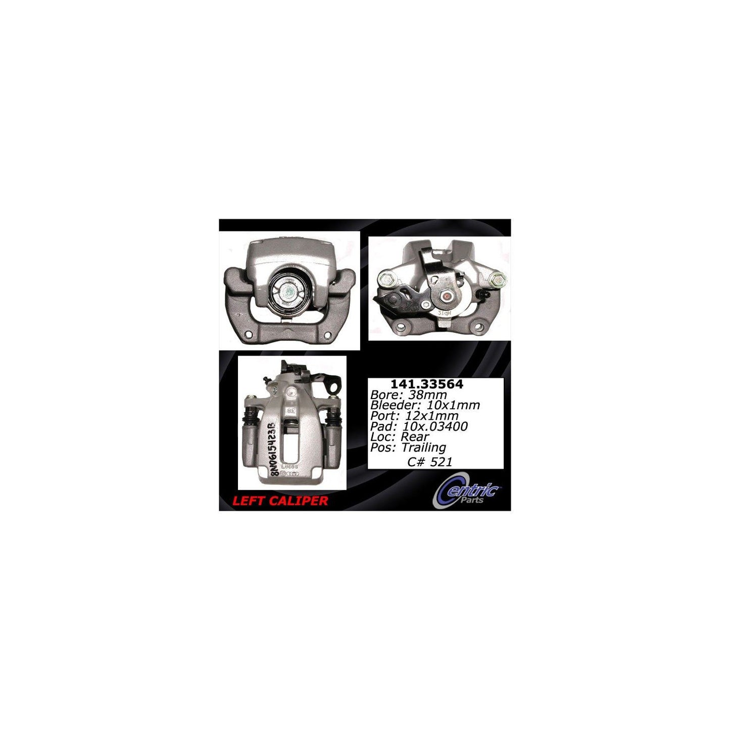Centric Parts Disc Brake Caliper with anti-corrosion finish