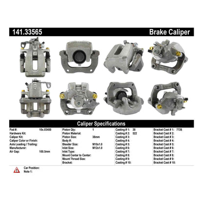 Stoptech Centric Semi-Loaded Brake Caliper - Rear Right 141.33565