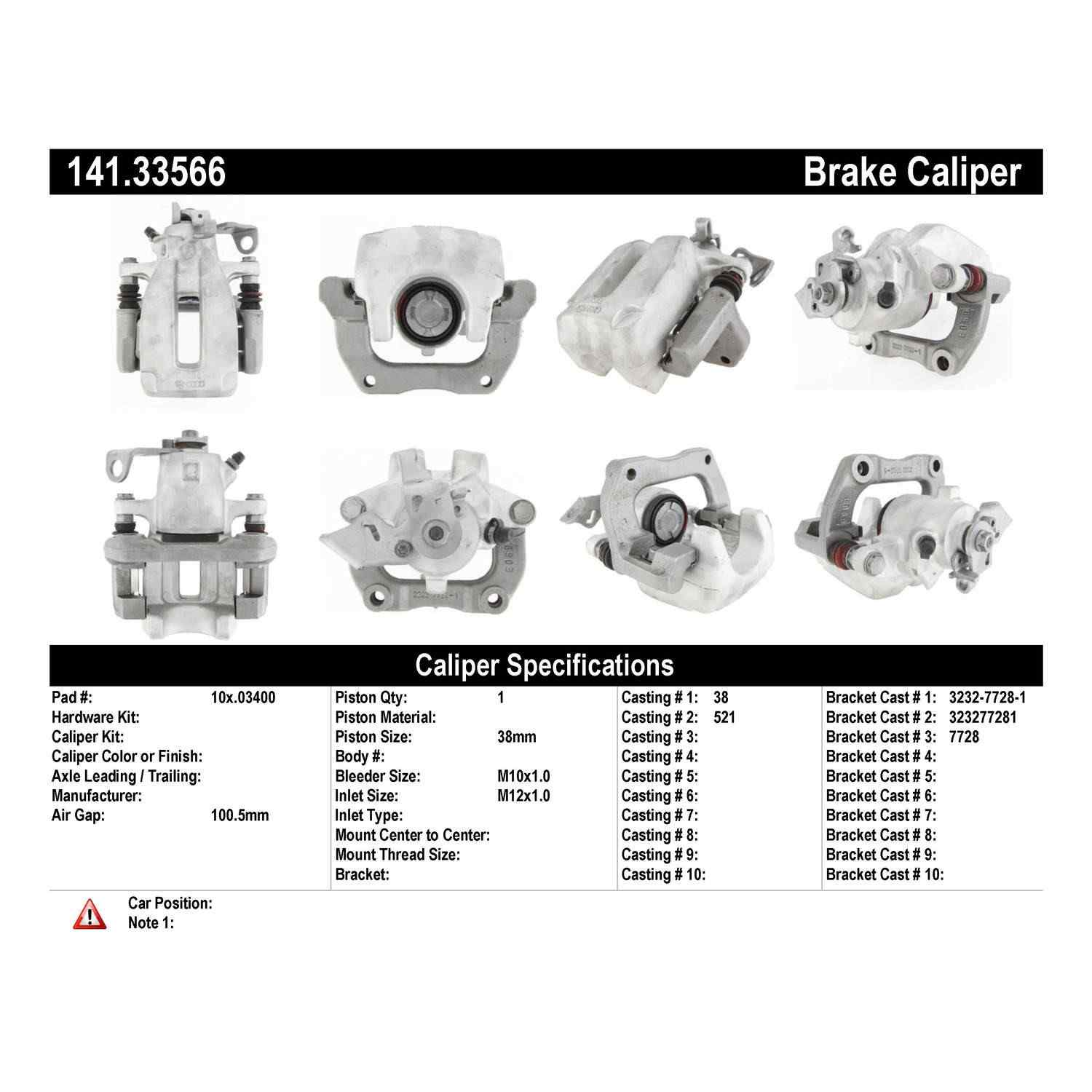 Stoptech Centric 02-06 Volkswagen Golf / 04-05 Volkswagen Jetta Semi-Loaded Brake Caliper - Rear Left 141.33566