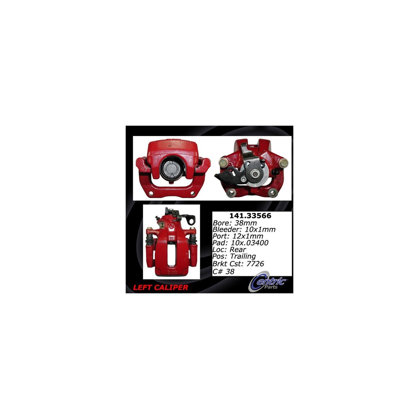 Stoptech Centric 02-06 Volkswagen Golf / 04-05 Volkswagen Jetta Semi-Loaded Brake Caliper - Rear Left 141.33566
