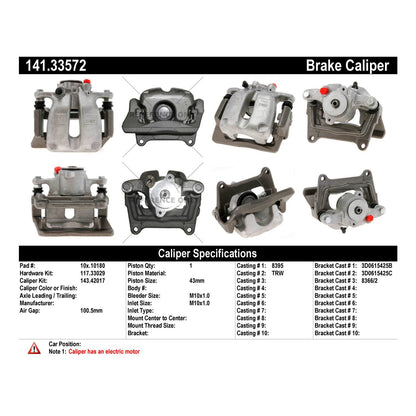 Centric Parts Semi-Loaded Brake Caliper EPB 141.33572