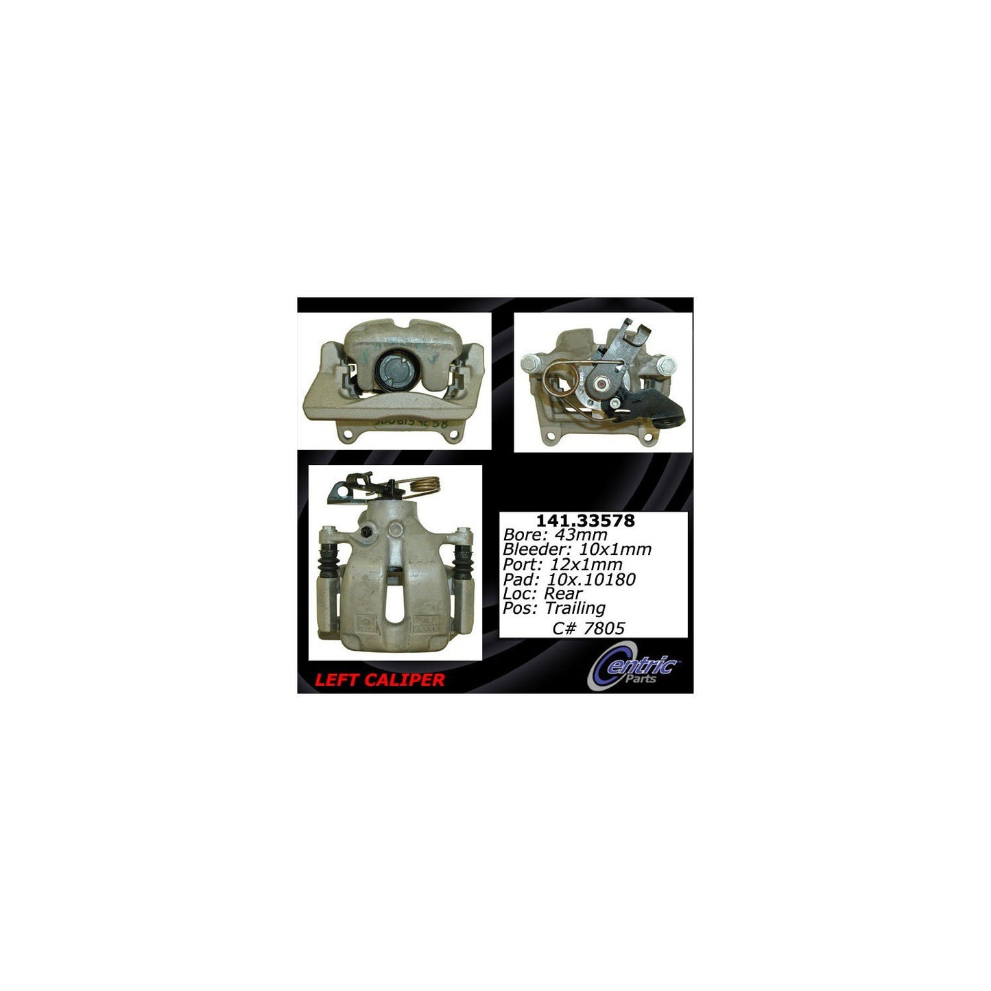 Stoptech Centric 04-06 Volkswagen Phaeton Semi-Loaded Brake Caliper - Rear Left 141.33578