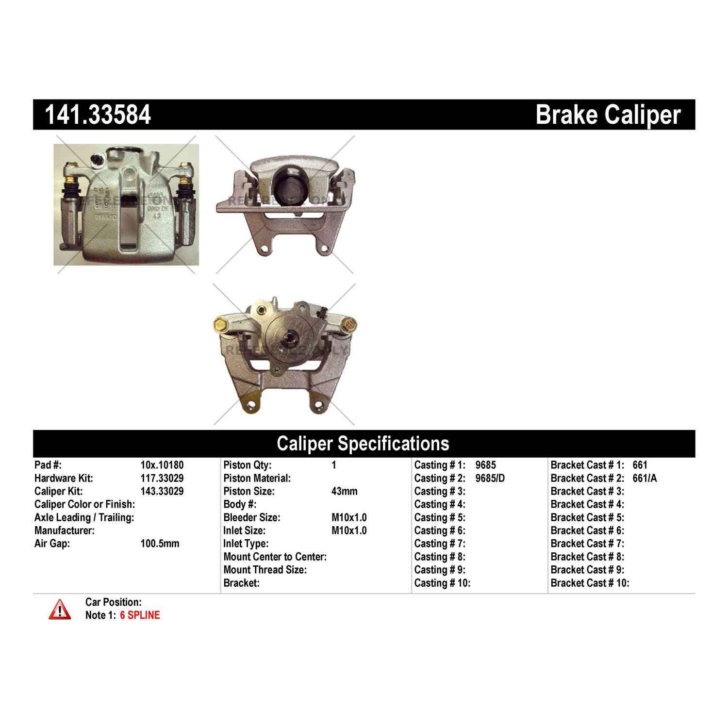 Stoptech Centric 05-07 Audi A6 Quattro / 2007 Audi S6 Semi-Loaded Brake Caliper - Rear Left 141.33584