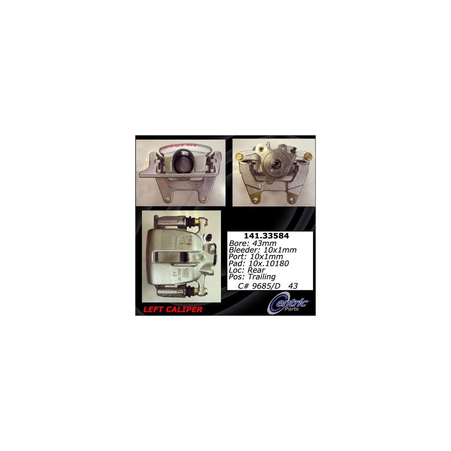 Stoptech Centric 05-07 Audi A6 Quattro / 2007 Audi S6 Semi-Loaded Brake Caliper - Rear Left 141.33584