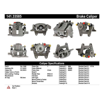Centric Parts Disc Brake Caliper Semi-Loaded Brake Caliper EPB 141.33585