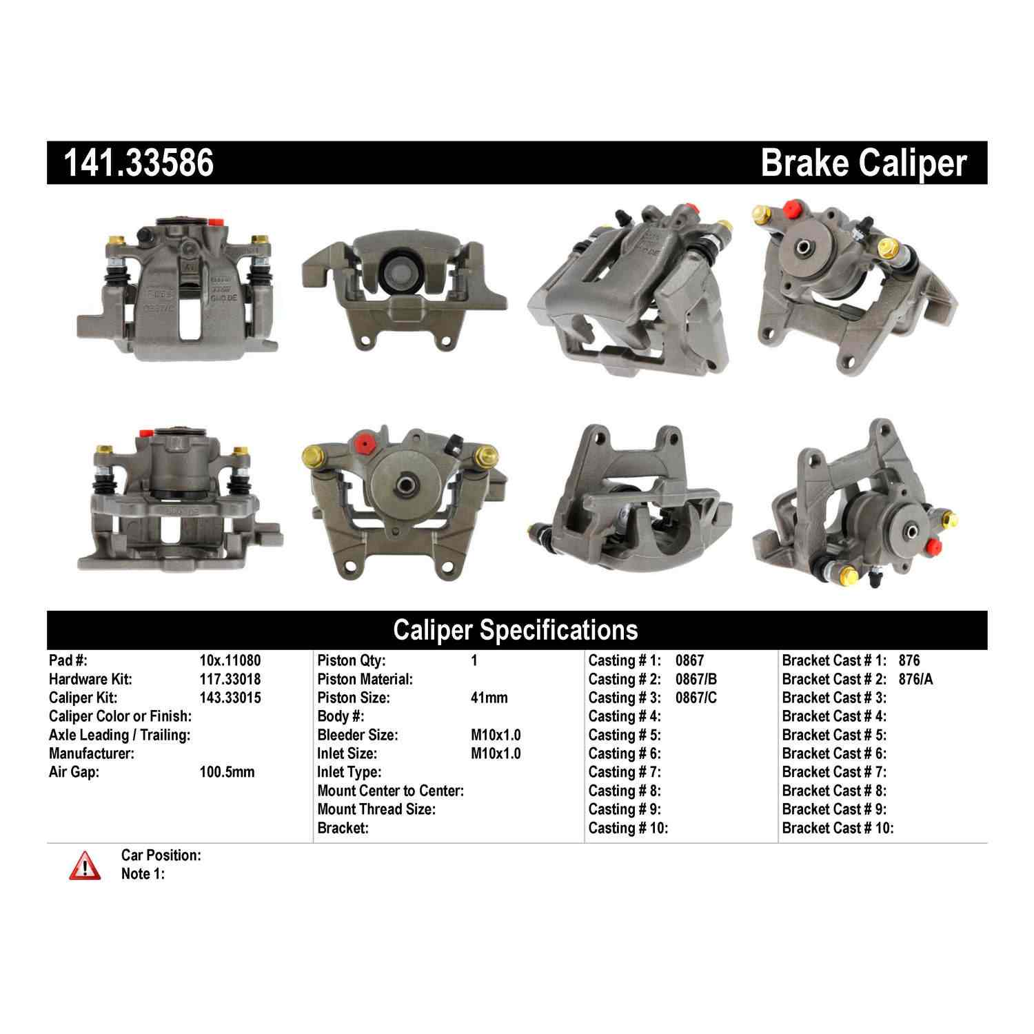 Stoptech Centric 05-07 Audi A6 / A6 Quattro Semi-Loaded Brake Caliper - Rear Left 141.33586