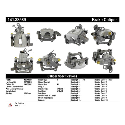 Centric Parts Disc Brake Caliper Semi-Loaded with Anti-Corrosion Finish 141.33589