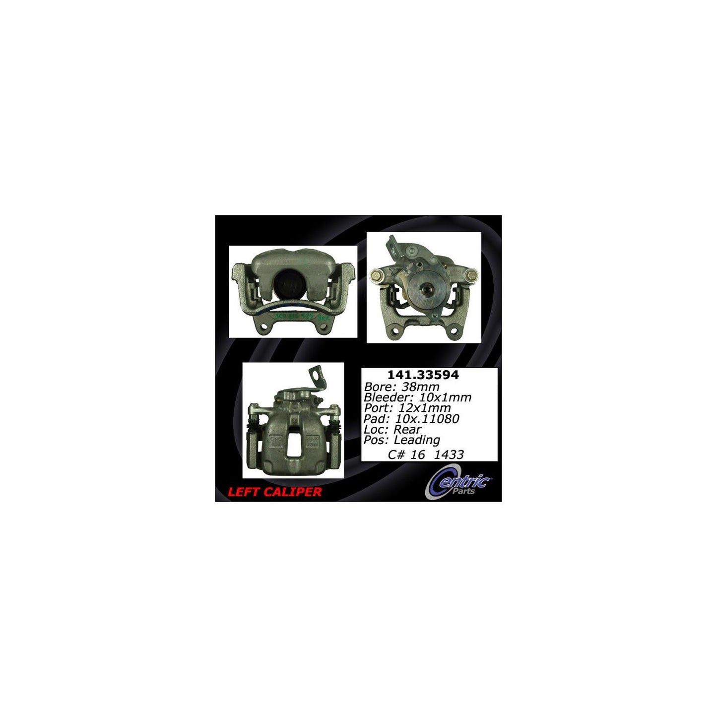Centric Parts Disc Brake Caliper Semi-Loaded EPB 141.33594