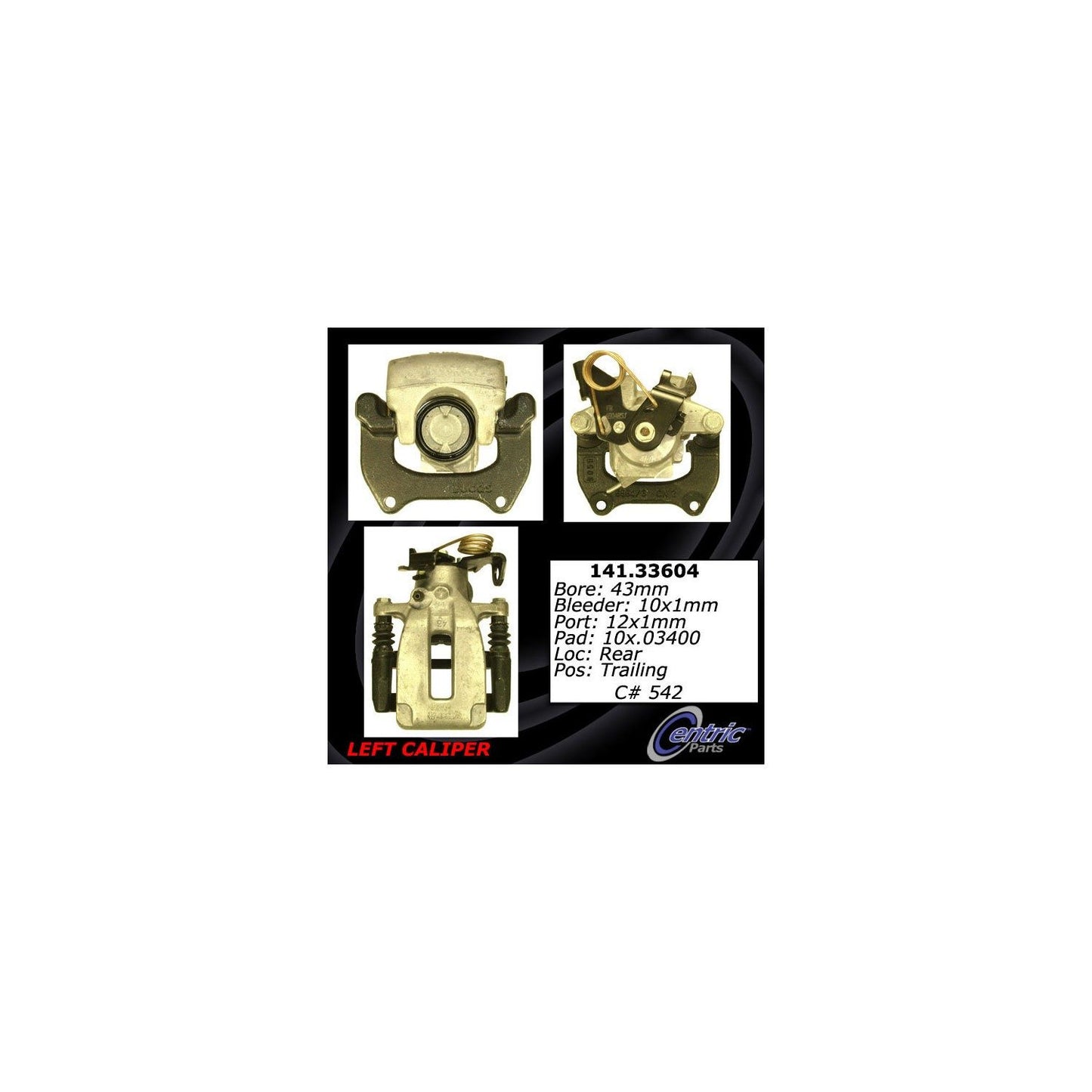 Stoptech Centric 04-05 Audi Allroad Quattro Rear Left Semi-Loaded Caliper 141.33604
