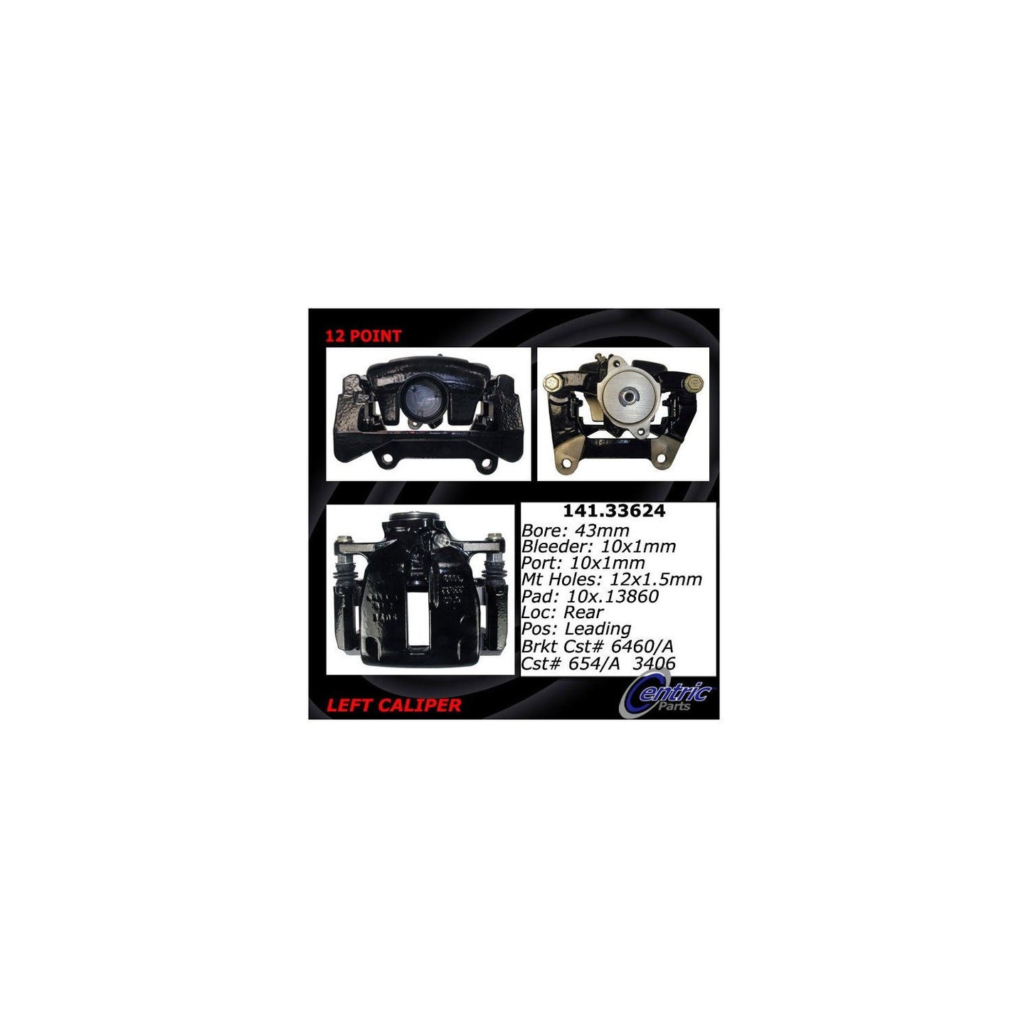Centric Parts Disc Brake Caliper Semi-Loaded with EPB for 141.33624