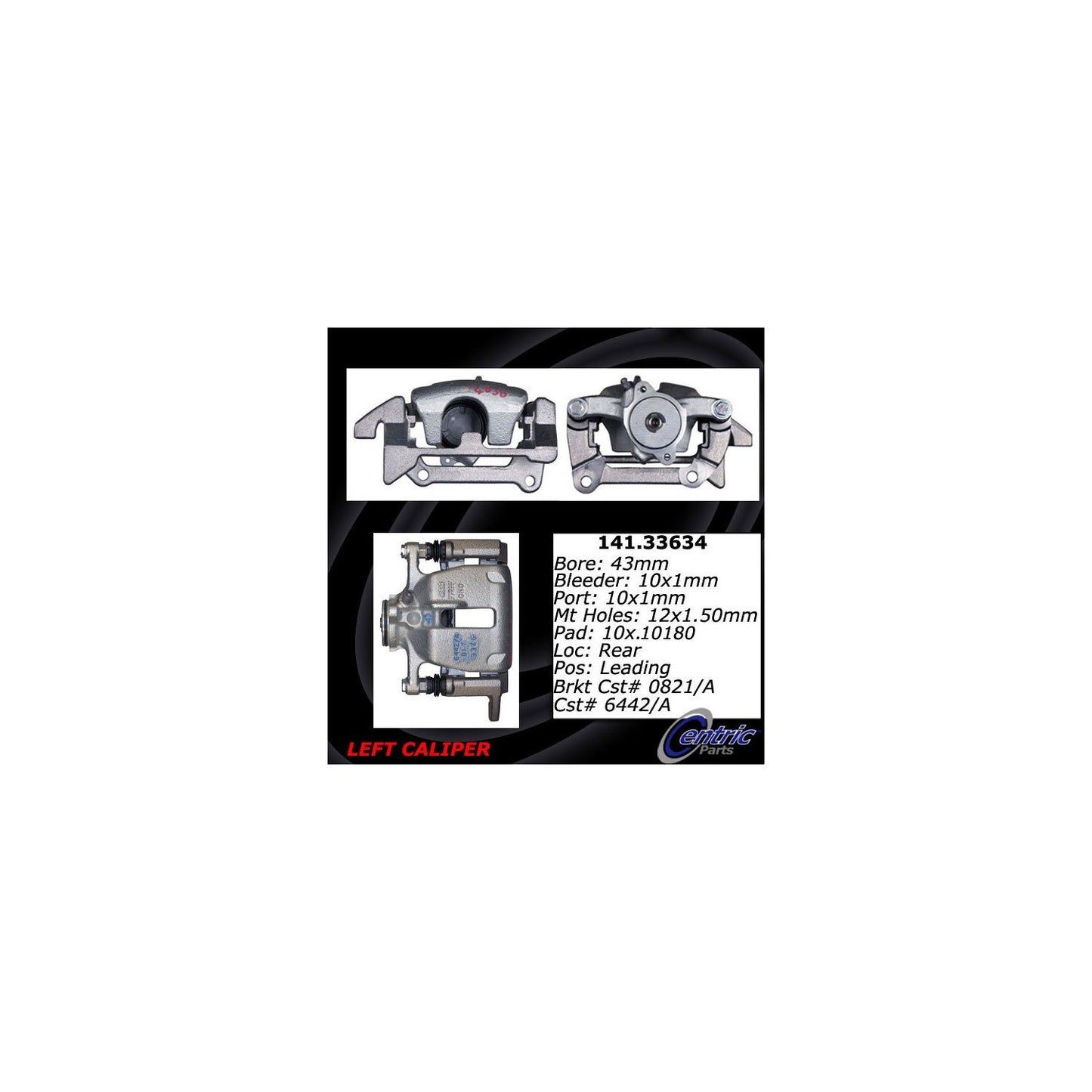 Centric Parts Disc Brake Caliper Semi-Loaded EPB 141.33634