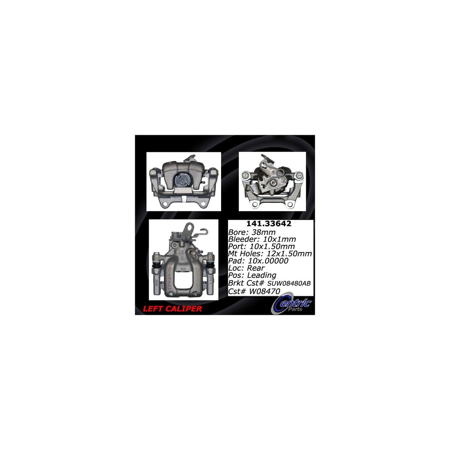 Centric Parts Disc Brake Caliper Semi-Loaded with Anti-Corrosion Finish 141.33642