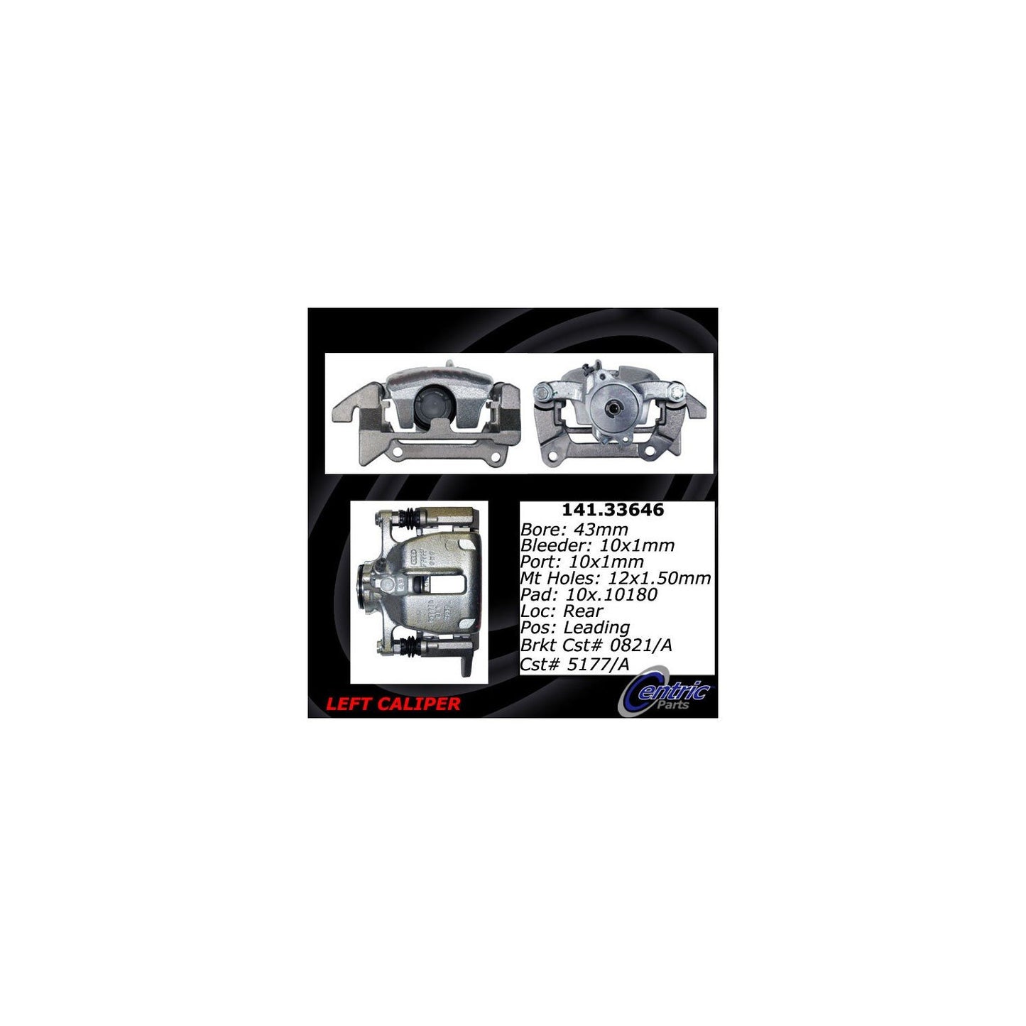 Centric Parts Semi-Loaded Brake Caliper EPB for Disc Brakes 141.33646