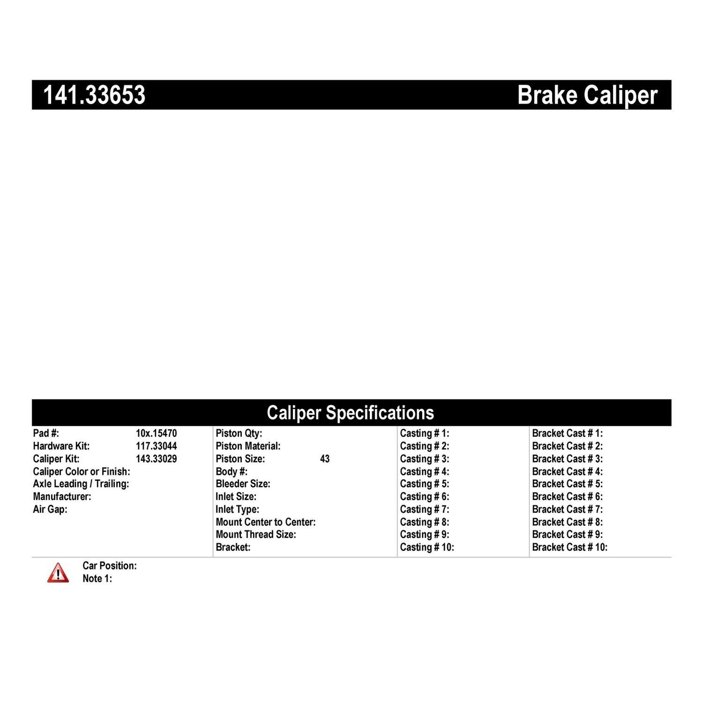 Centric Parts Disc Brake Caliper Semi-Loaded EPB 141.33653