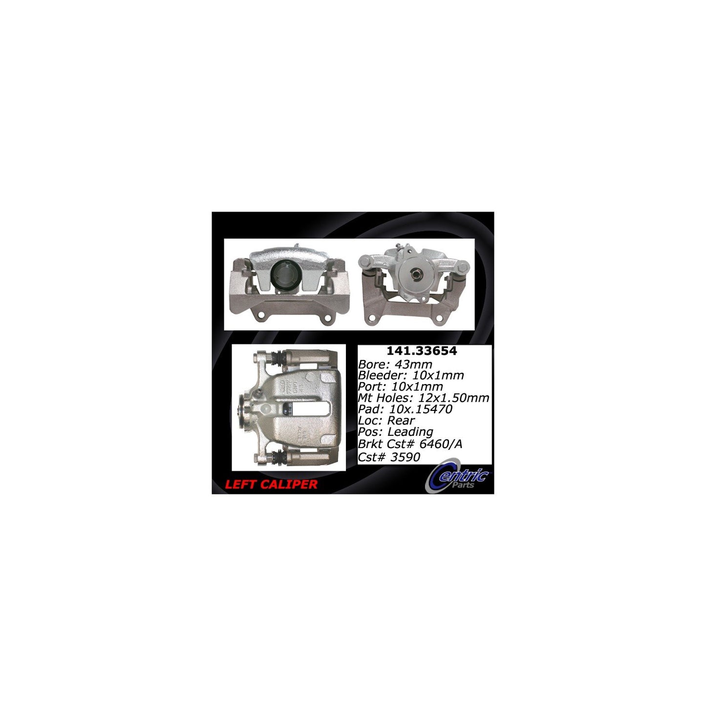 Centric Parts Disc Brake Caliper Semi-Loaded EPB 141.33654