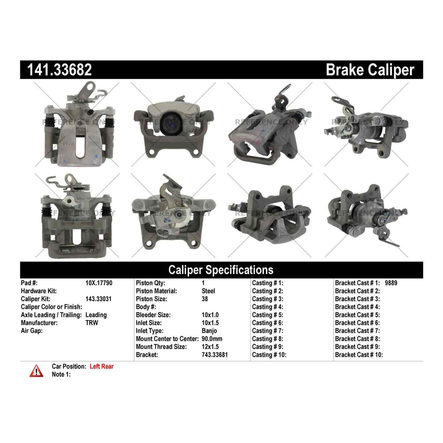 Centric Parts Semi-Loaded Brake Caliper 141.33682