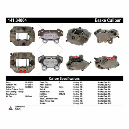 Centric Parts Disc Brake Caliper with anti-corrosion finish