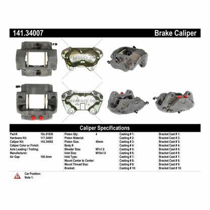 Stoptech Centric Semi-Loaded Brake Caliper - Front Right 141.34007
