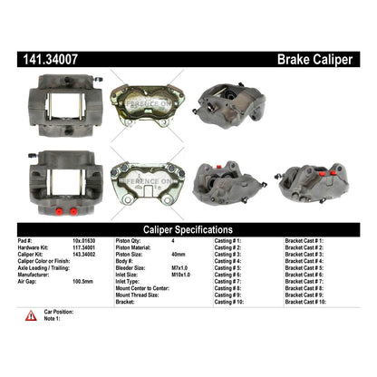Stoptech Centric Semi-Loaded Brake Caliper - Front Right 141.34007